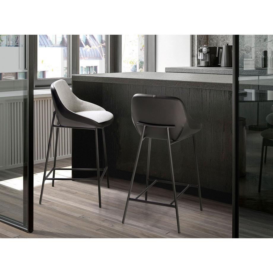 ANGEL CERDA Hocker ausem Stoff undem Öko-Leder  