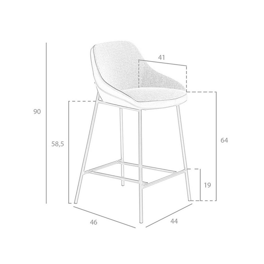 ANGEL CERDA Hocker ausem Stoff undem Öko-Leder  