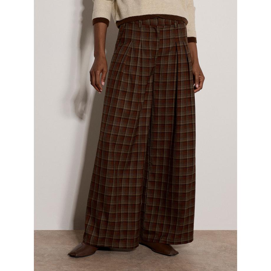APRICOT Pantalon à carreaux à jambes larges  