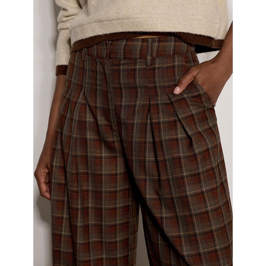 APRICOT Pantalon à carreaux à jambes larges  