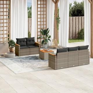 VidaXL set divano da giardino Polirattan  