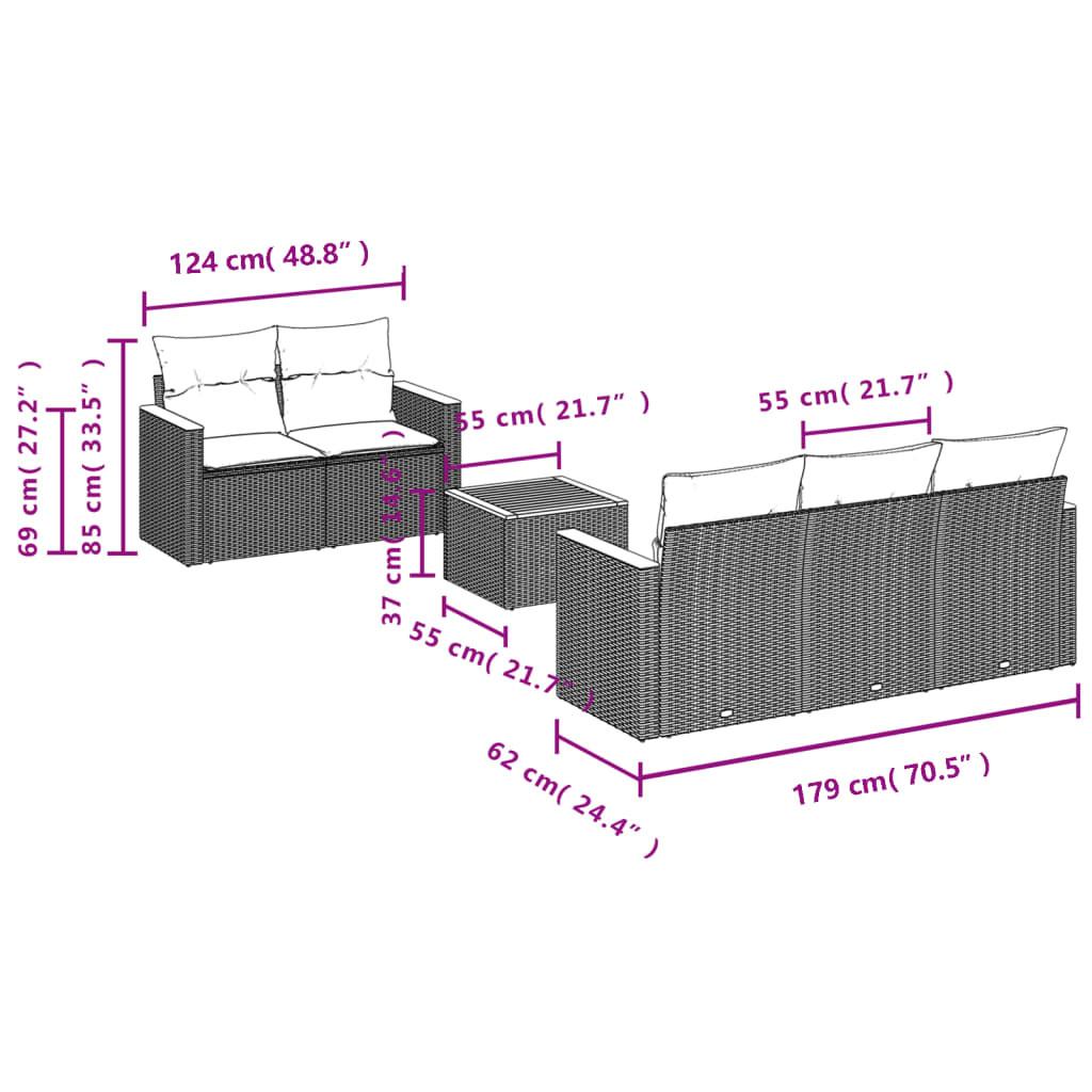 VidaXL set divano da giardino Polirattan  