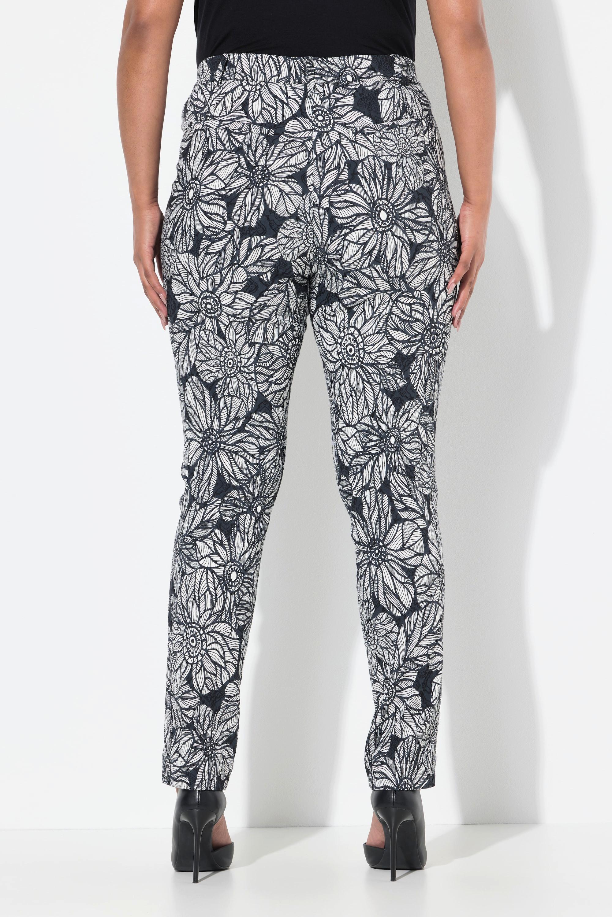 Ulla Popken Pantalon Sammy Jacquard Jambe Étroite Taille Élastique  