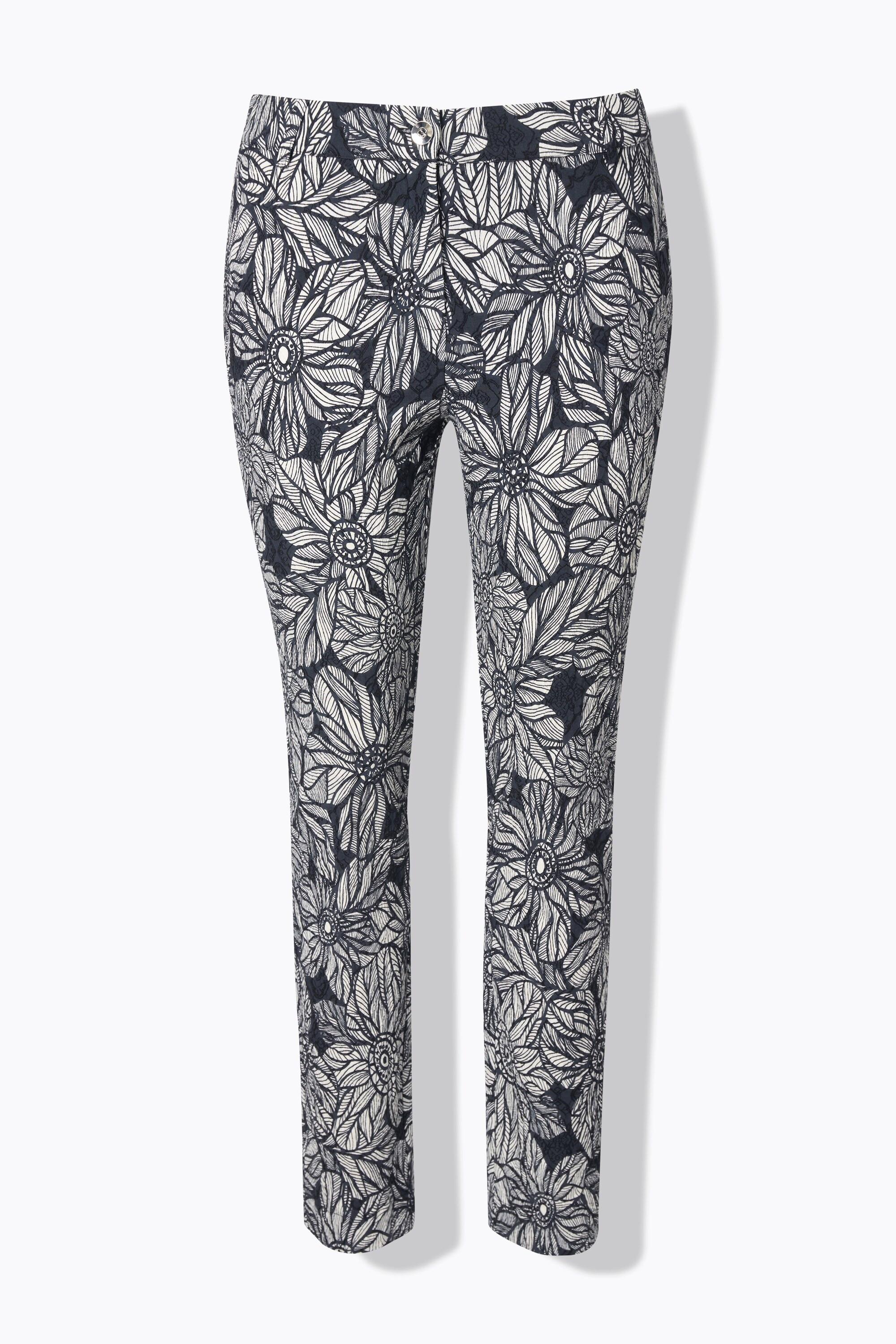 Ulla Popken Pantalon Sammy Jacquard Jambe Étroite Taille Élastique  
