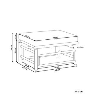 Beliani Garten Ottomane aus Bambusholz Boho CERRETO  