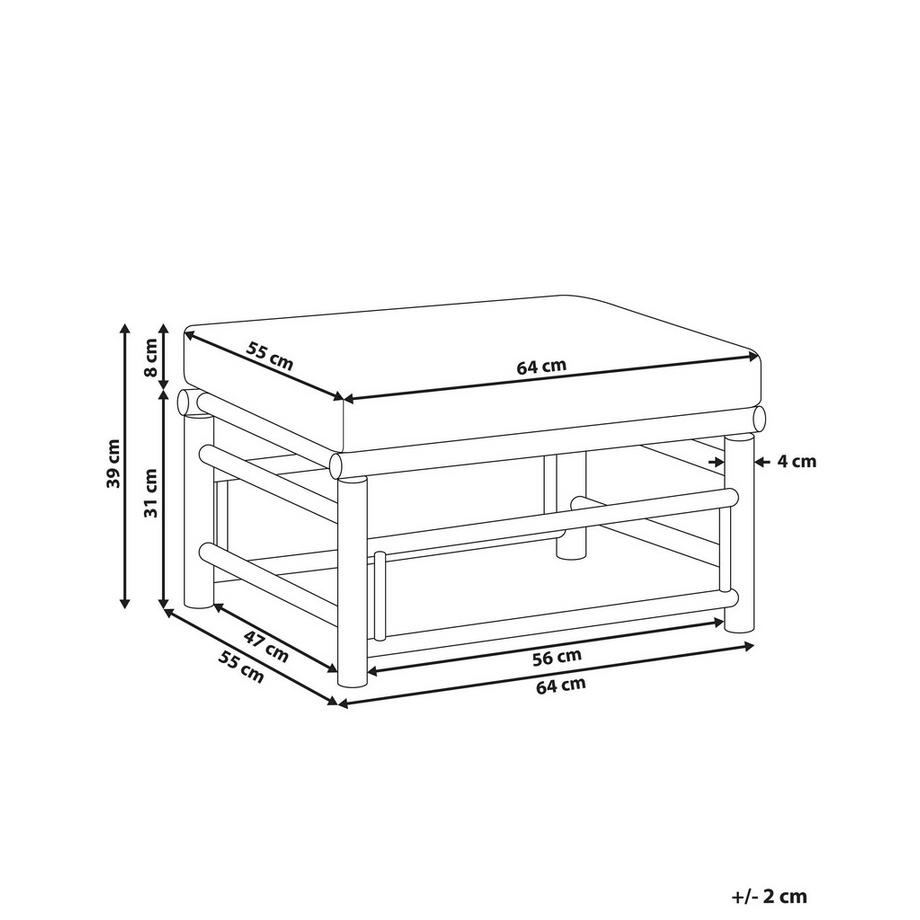 Beliani Ottomana da giardino en Legno di bambù Boho CERRETO  
