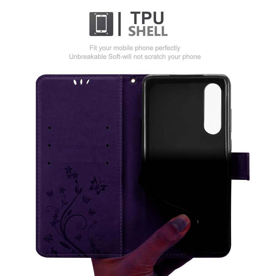 Cadorabo  Hülle für Huawei P30 Blumen Design Magnetverschluss 