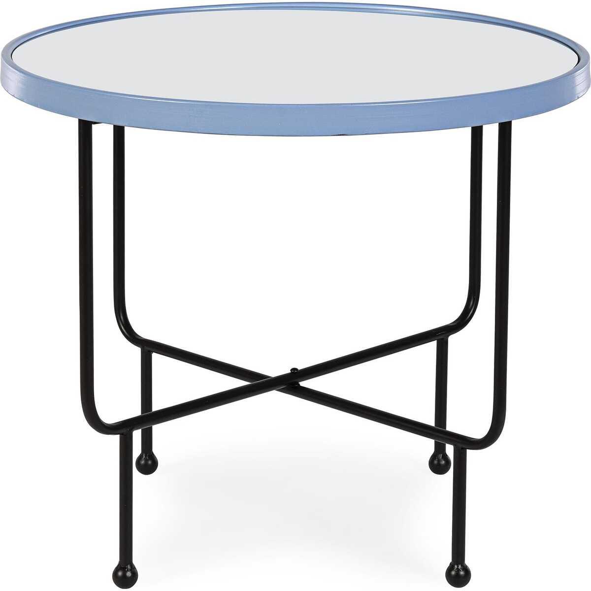 mutoni Table d&#039;appoint Painter bleu clair 59x51  