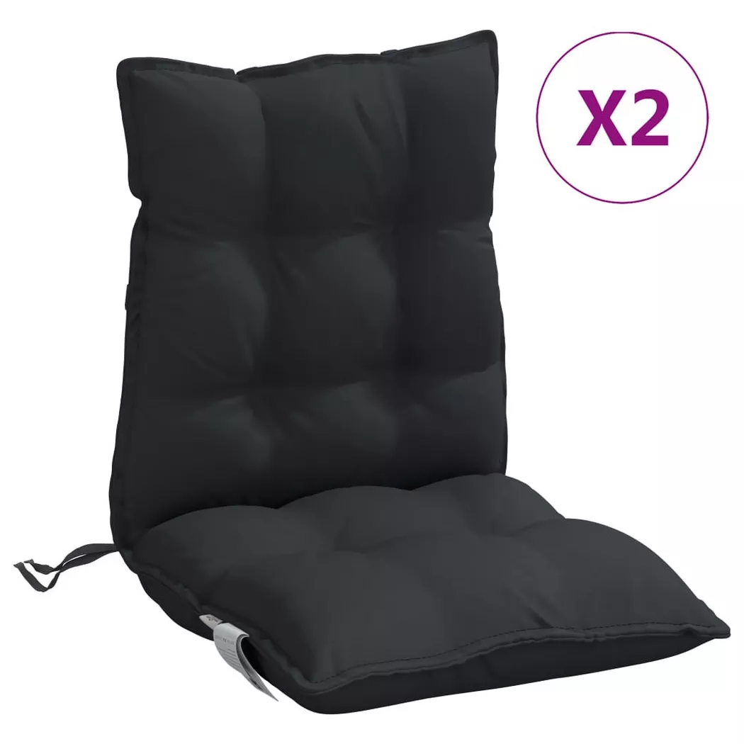 VidaXL - Coussin de chaise à dossier bas tissu, One Size, Noir