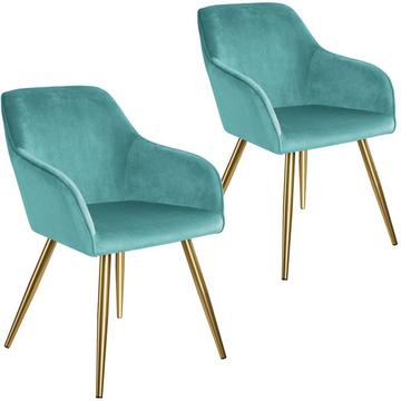 2 Chaises MARILYN Effet Velours Style Scandinave