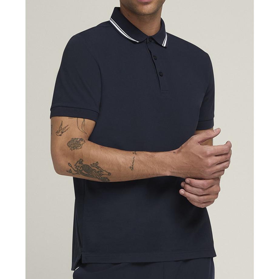 Team Pique Polo CrewPour hommes bleu marine
