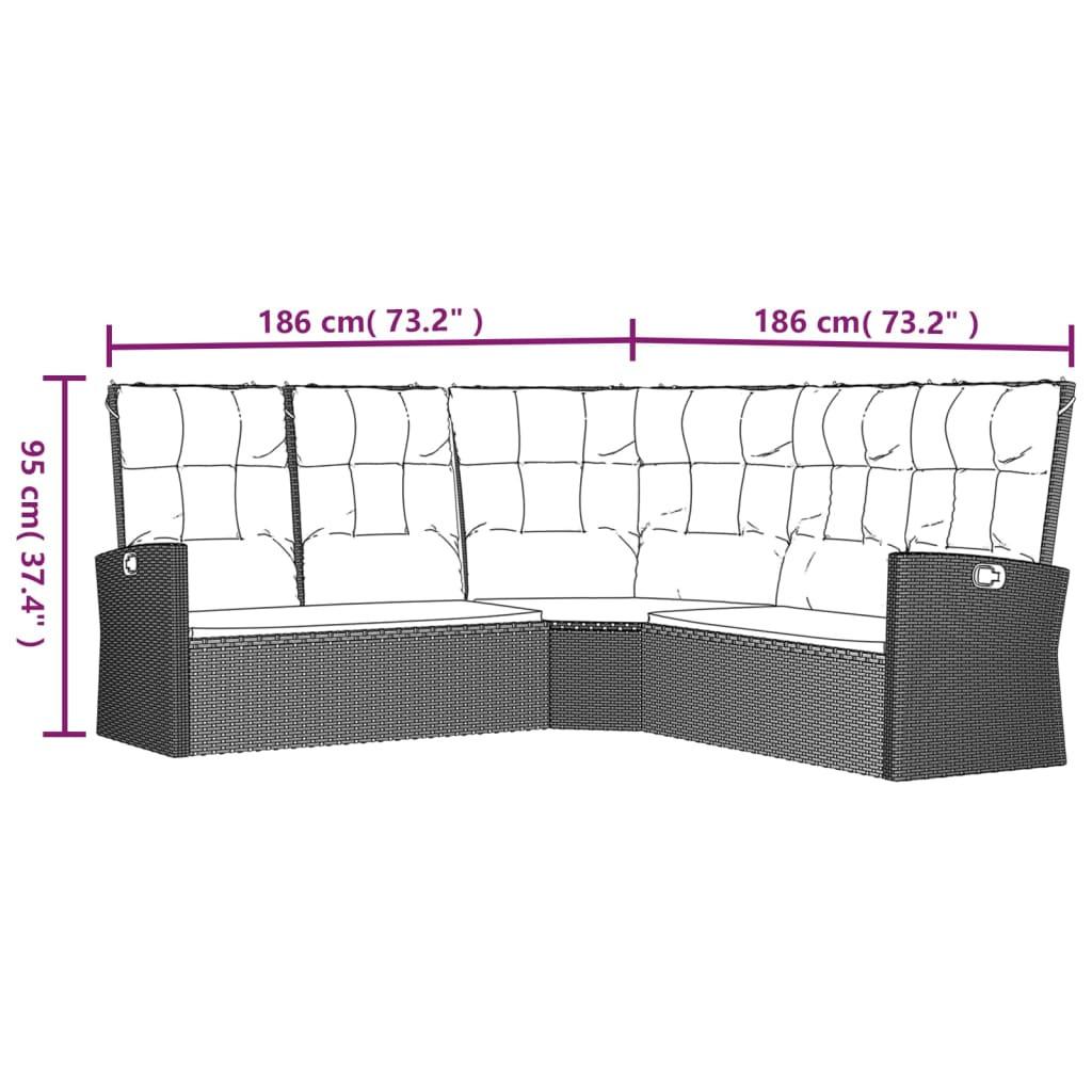 VidaXL set mobili da giardino Polirattan  