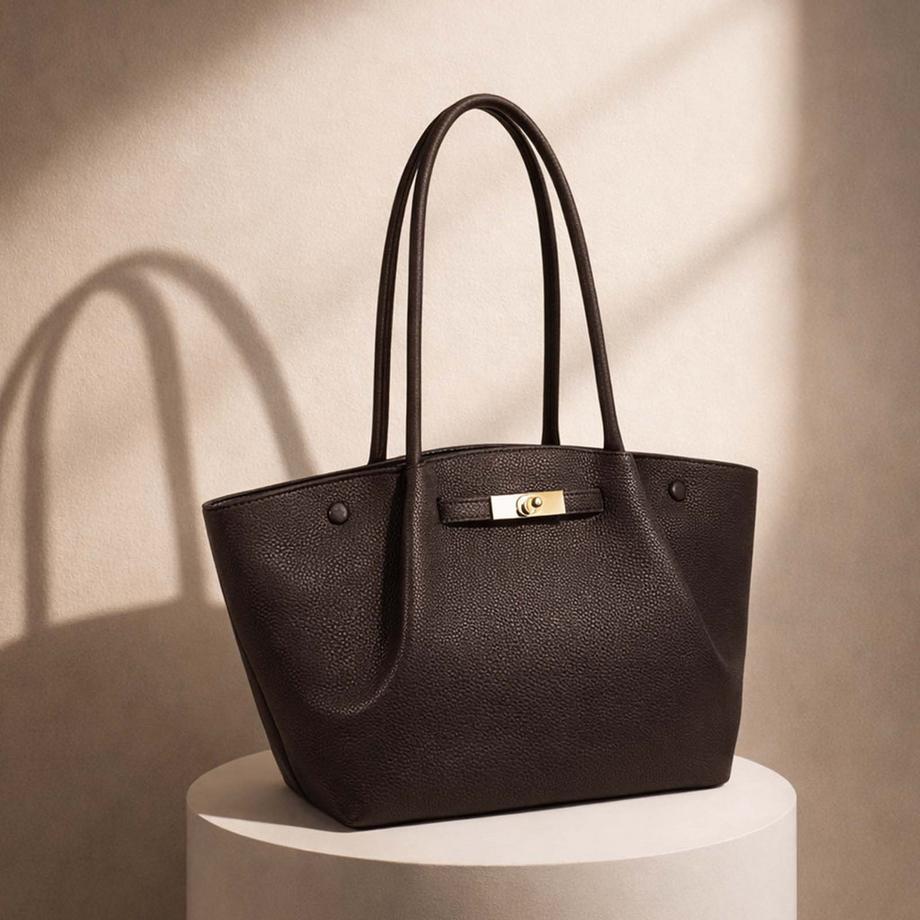 Gallantry Genarbter Shopper mit Drehverschluss  