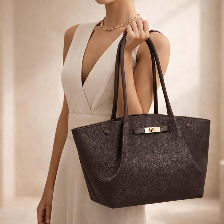 Gallantry Genarbter Shopper mit Drehverschluss  