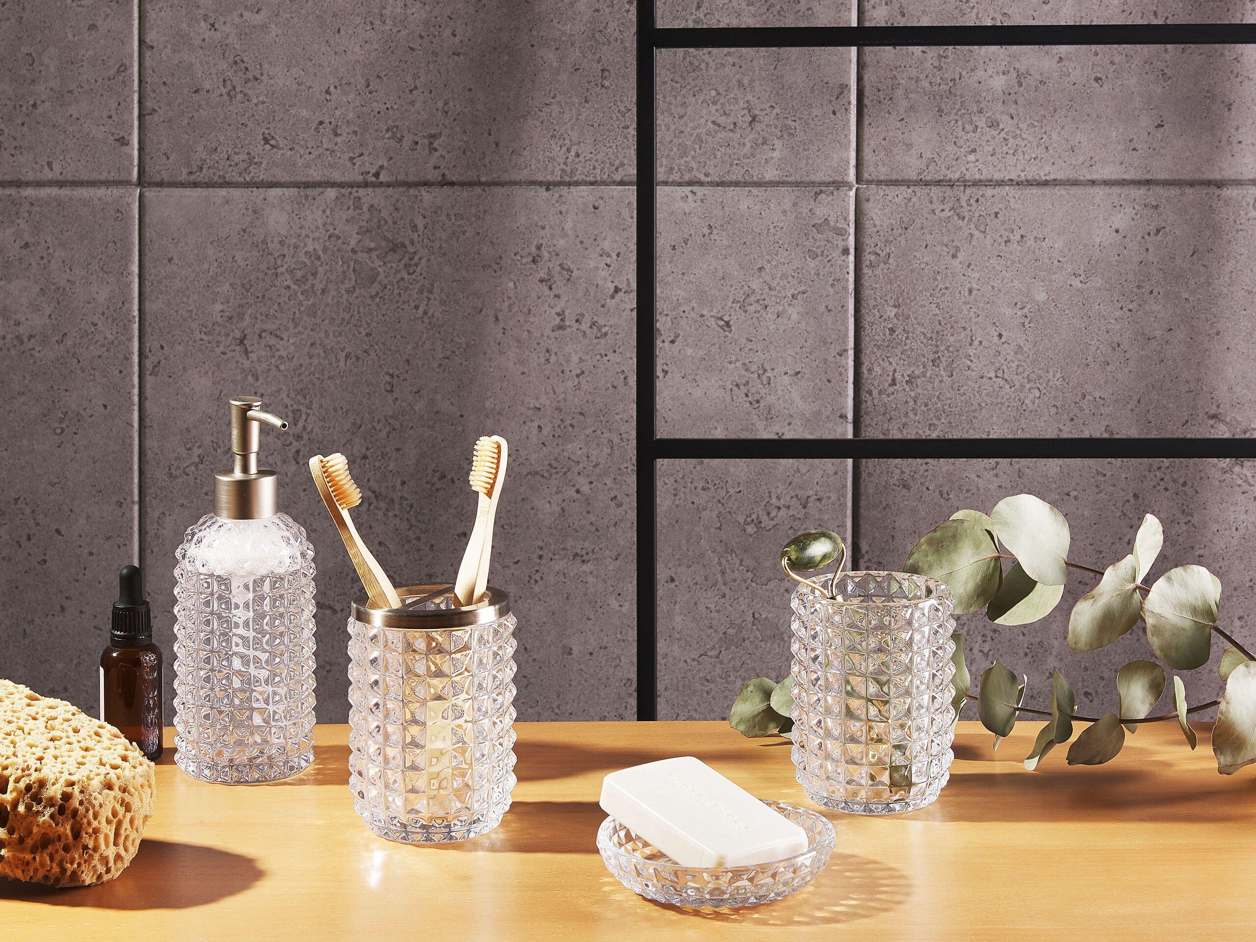 Beliani Set de 4 accessoires de salle de bain en Verre Moderne TAPIA  