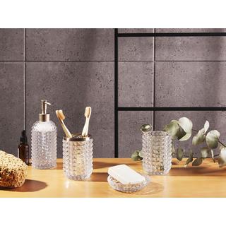 Beliani Set de 4 accessoires de salle de bain en Verre Moderne TAPIA  