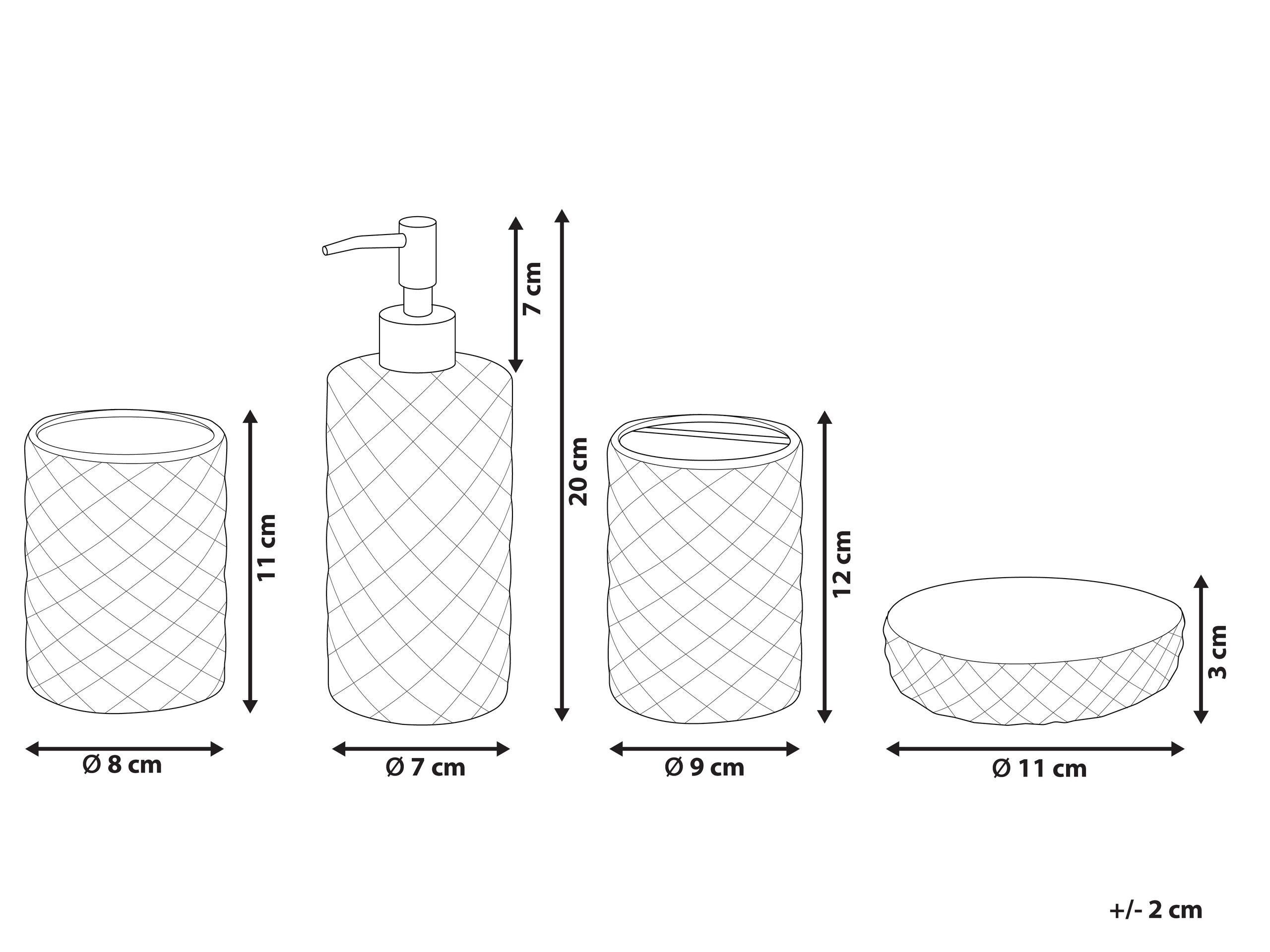 Beliani Set accessoires de salle de bain en Verre Moderne TAPIA  