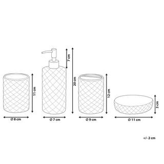 Beliani Set accessoires de salle de bain en Verre Moderne TAPIA  