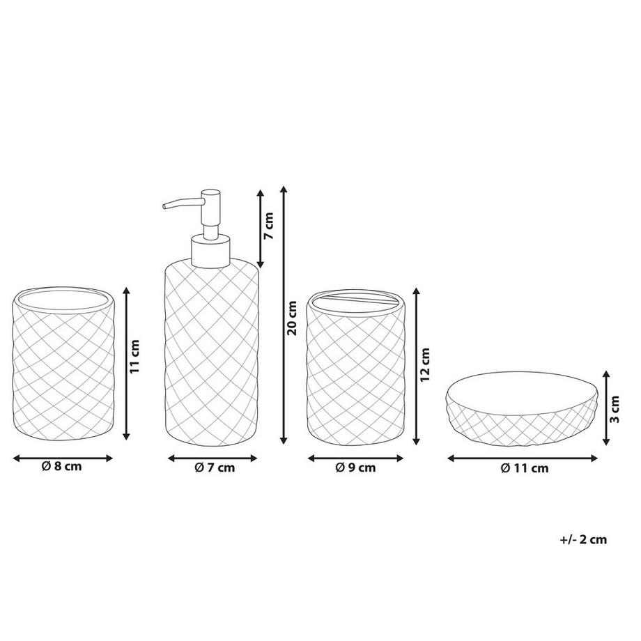 Beliani Badaccessoires Set 4-teilig aus Glas Modern TAPIA  