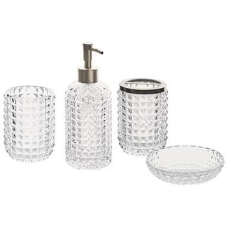 Beliani Set de 4 accessoires de salle de bain en Verre Moderne TAPIA  