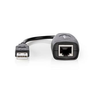 Nedis  Aktives USB-Kabel | USB 1.1 | USB-A Stecker | RJ45 Buchse | 12 Mbps | 0,20 m | Rund | Vernickelt | PVC | Kupfer | Box 