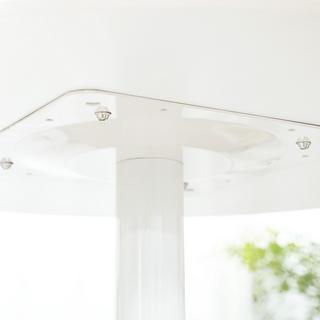 Northio Tavolo Da Pranzo, Tavolo Da Cucina Rotondo, Tavolo Da Pranzo Moderno Per 2 Persone, Tavolo Da Bar, Tavolo A Colonna Con Gambe In Acciaio, Poggiapiedi Antiscivolo, Ø70 X 75 Cm, Bianco  