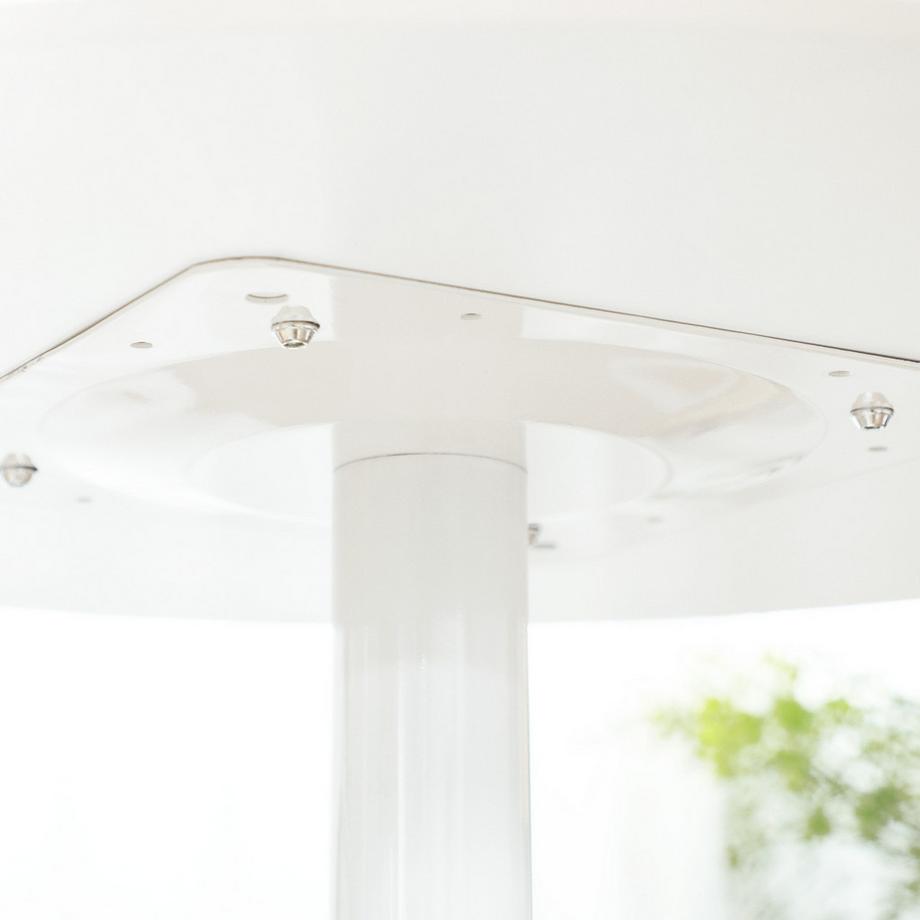 Northio Esstisch, Runder Küchentisch, Moderner Esszimmertisch Für 2 Personen, Bartisch Säulentisch Mit Stahlbein, Rutschfester Fußauflage, Ø70 X 75 Cm, Weiß  