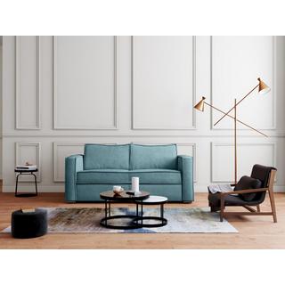 Vente-unique Schlafsofa mit Matratze 3-Sitzer - Cord - Hellblau - Liegefläche 140 cm - Matratze 22 cm - LORETO  