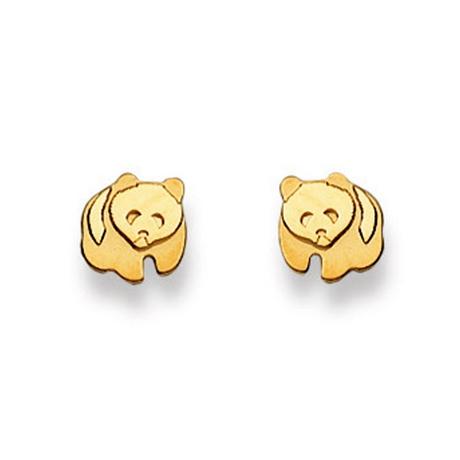MUAU Schmuck  Oreillettes de panda en or jaune 750, 7mm 