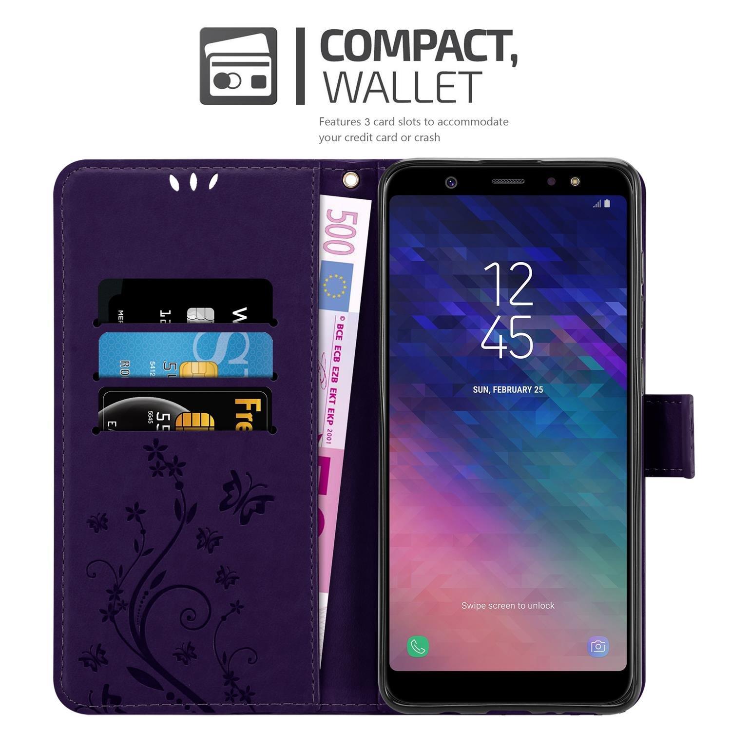 Cadorabo  Hülle für Samsung Galaxy A6 PLUS 2018 Blumen Design Magnetverschluss 