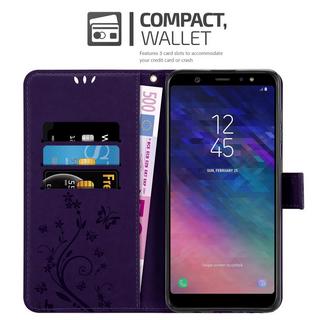 Cadorabo  Housse compatible avec Samsung Galaxy A6 PLUS 2018 - Coque de protection au design floral avec fermeture magnétique, fonction de support et emplacements pour cartes 