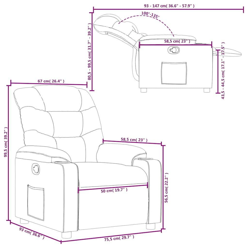 VidaXL Fauteuil inclinable tissu  