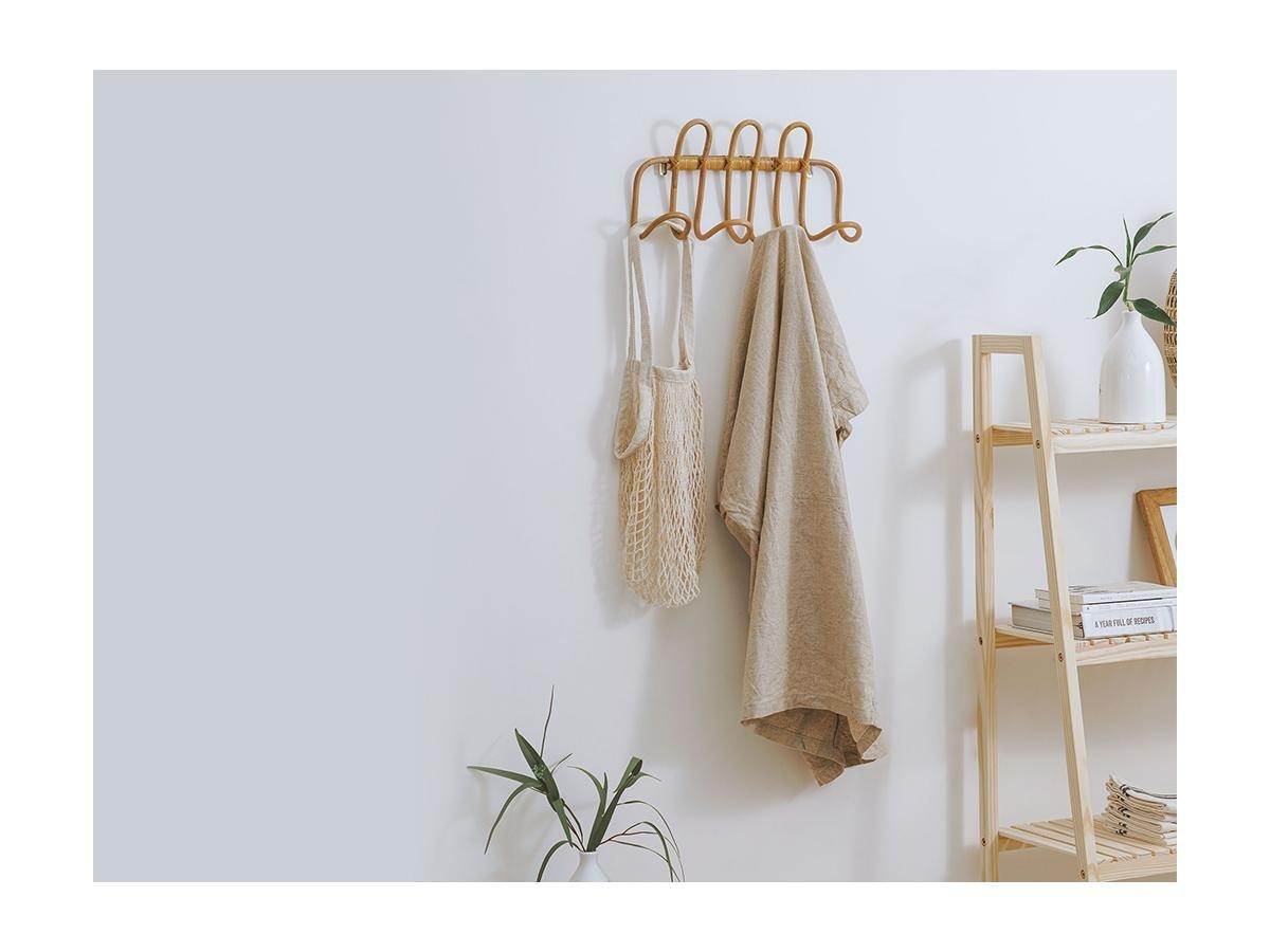 Vente-unique Wandgarderobe Rattan 9Naturfarben YELLI  