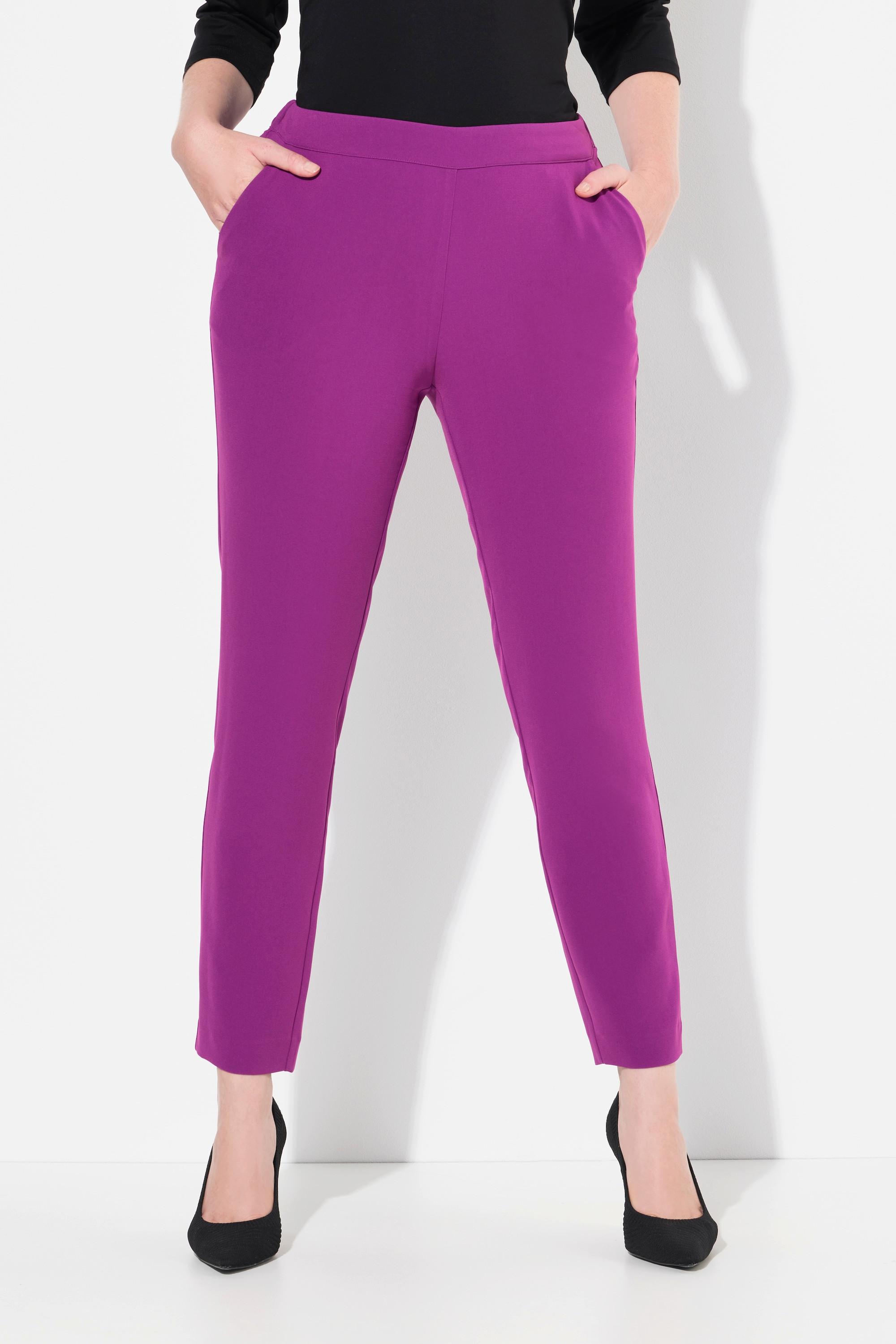 Ulla Popken Pantalon ajusté en acétate taille confortable  