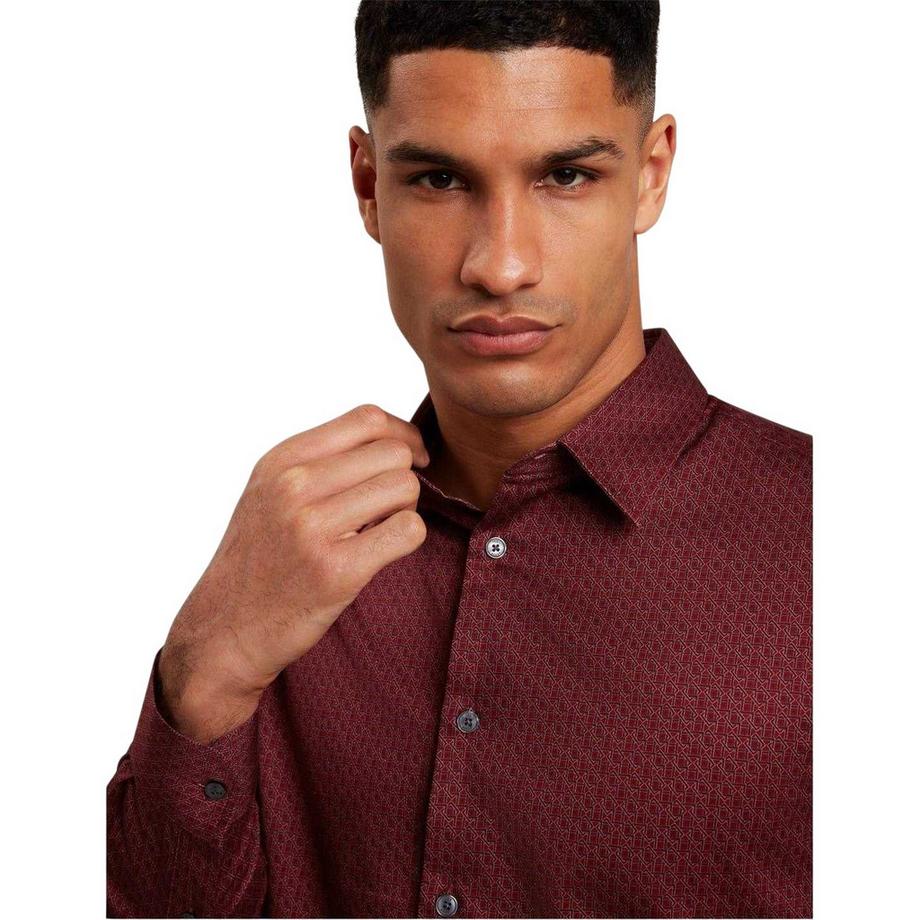 TED BAKER Camicia a Maniche Lunghe con Stampa Geometrica  