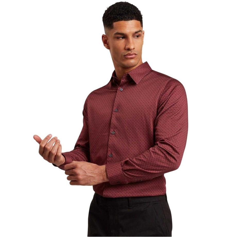 TED BAKER Camicia a Maniche Lunghe con Stampa Geometrica  