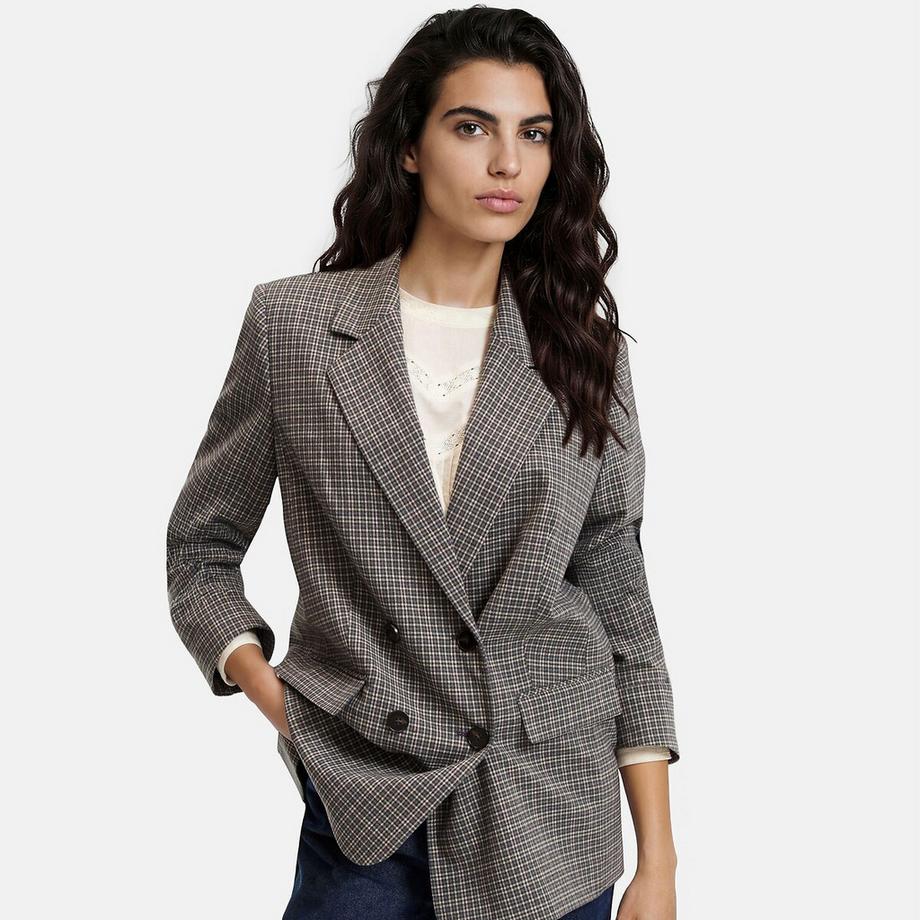 Oversize-Blazer mit Karomuster