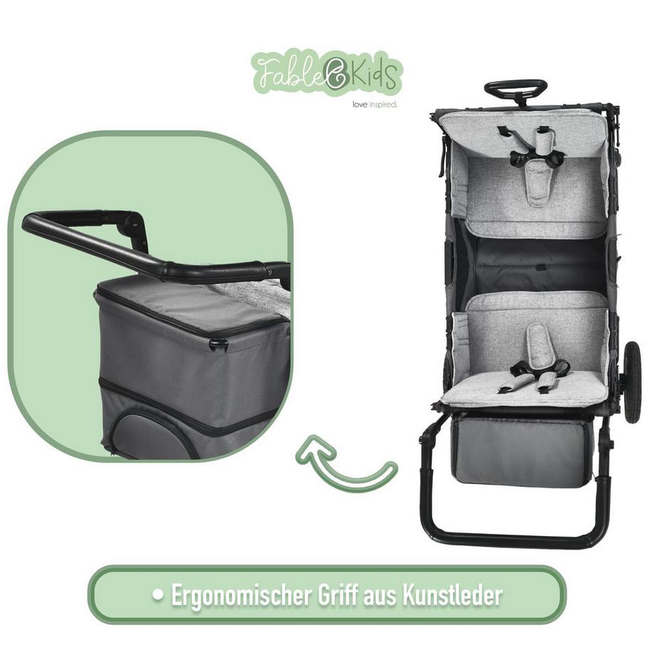 FableKids  Bollerwagen LEO X2Plus mit Dach faltbarer Transportwagen 