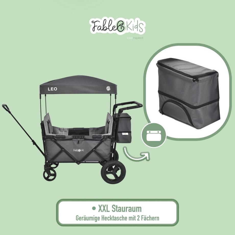 FableKids  Bollerwagen LEO X2Plus mit Dach faltbarer Transportwagen 