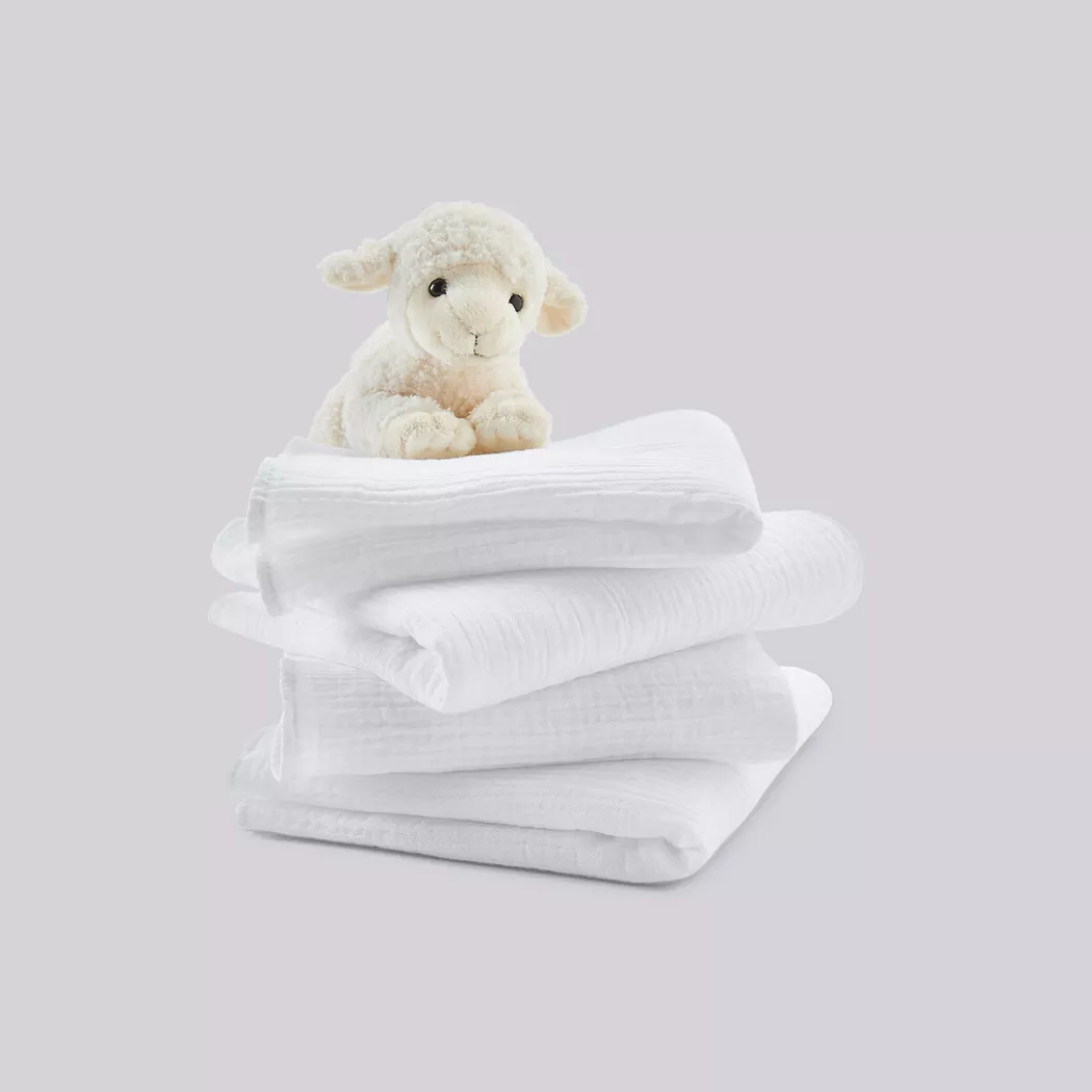 La Redoute Intérieurs - 4er-Pack Mullwindeln Kumla, One Size, Weiss