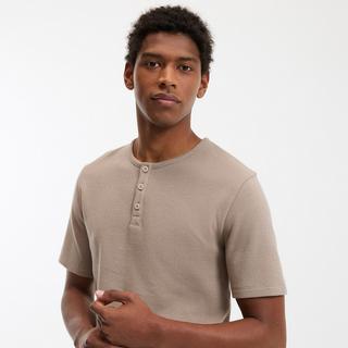 La Redoute Collections T-Shirt con Scollo Henley e Maniche Corte  