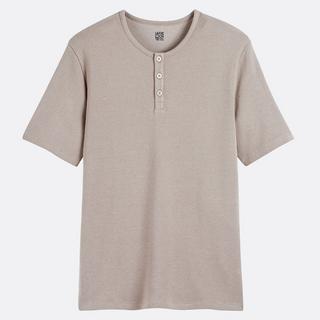 La Redoute Collections T-Shirt con Scollo Henley e Maniche Corte  