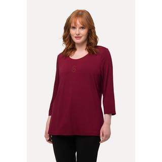 Ulla Popken  Shirt, Ziersteine, Classic, Rundhals, 3/4-Arm 