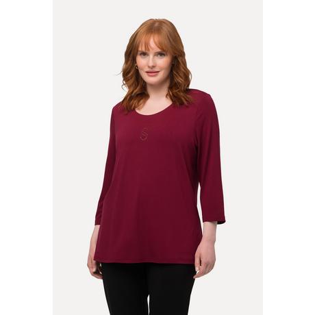 Ulla Popken  Shirt, Ziersteine, Classic, Rundhals, 3/4-Arm 