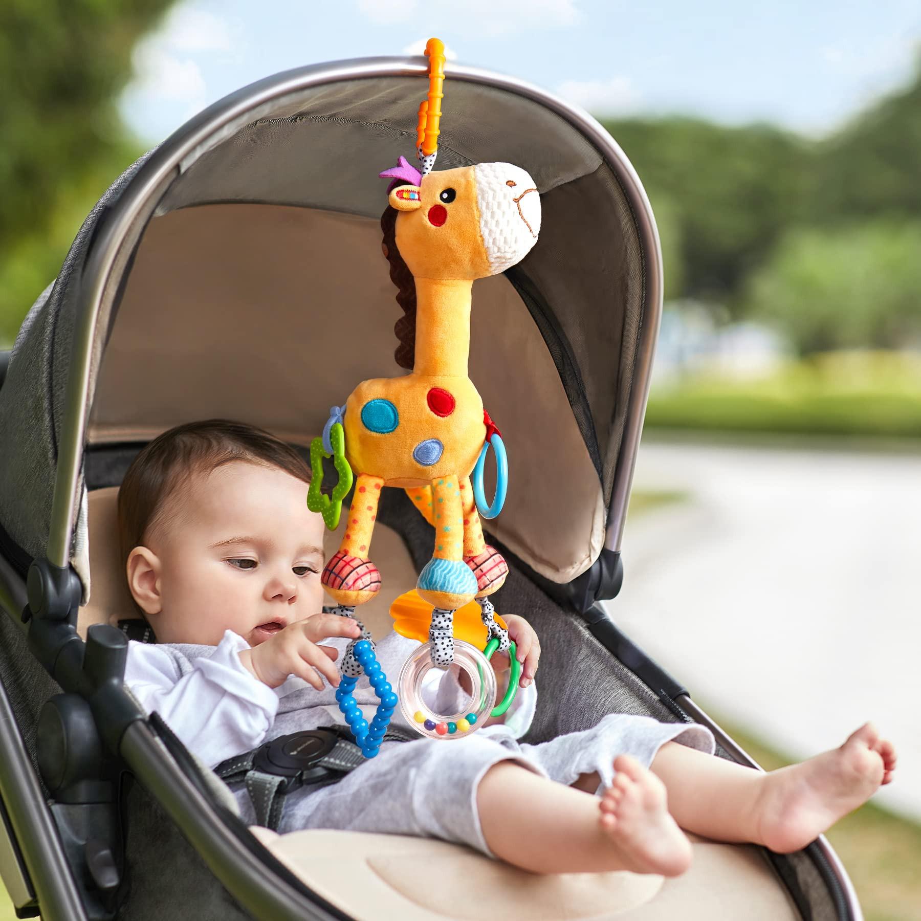 Activity-board  Giraffe Hanging Rattle Toy, Baby Kinderwagen Spielzeug mit Windspiel, Autositz Krippe Plüschtier Aktivität 