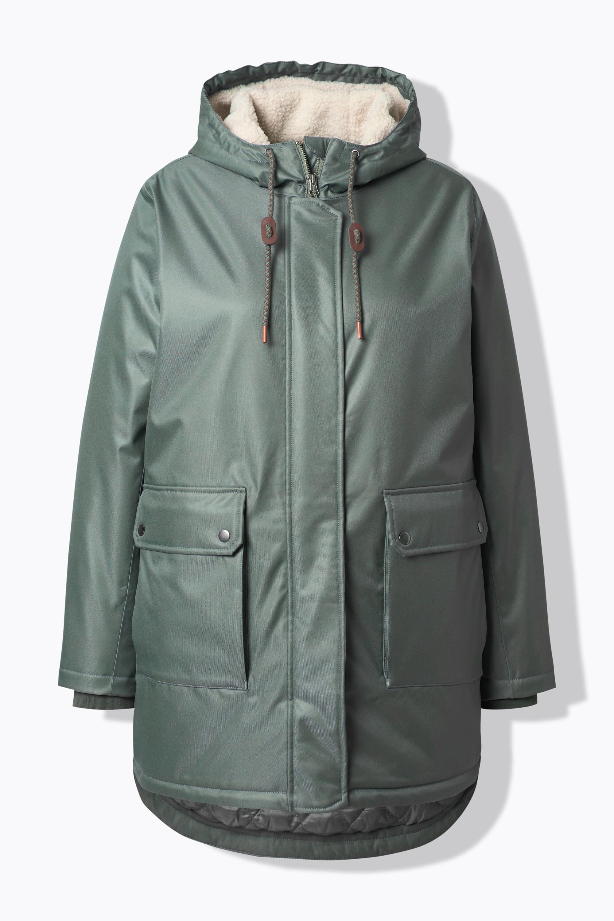 Ulla Popken HYPRAR Wasserdichte Steppjacke Funktionsjacke Teddyfleece  