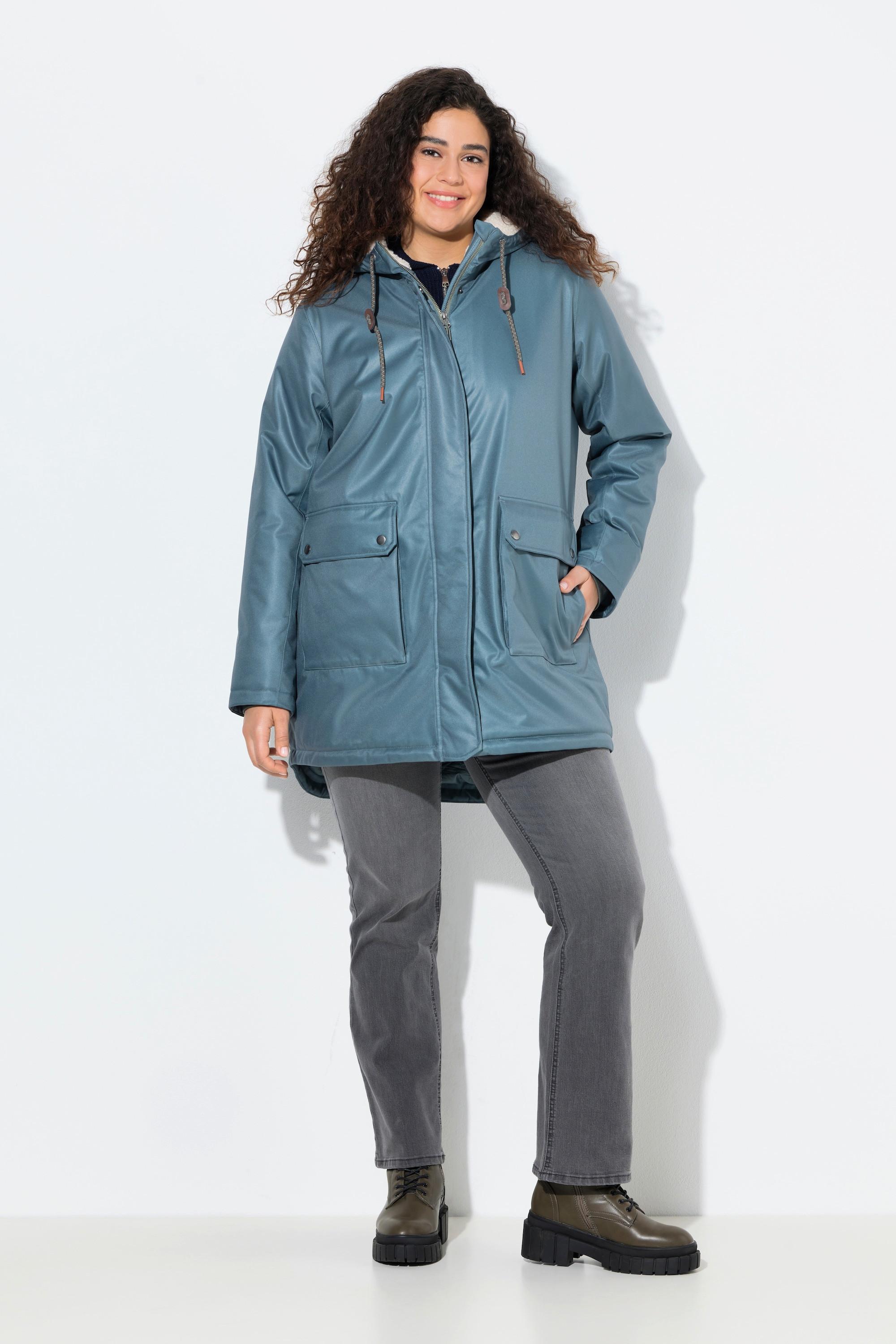 Ulla Popken HYPRAR Wasserdichte Steppjacke Funktionsjacke Teddyfleece  