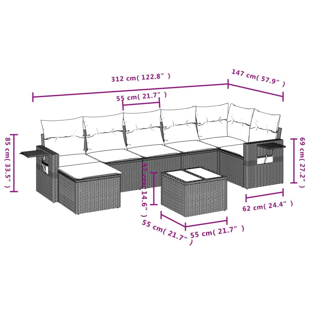 VidaXL Ensemble de canapés de jardin rotin synthétique  