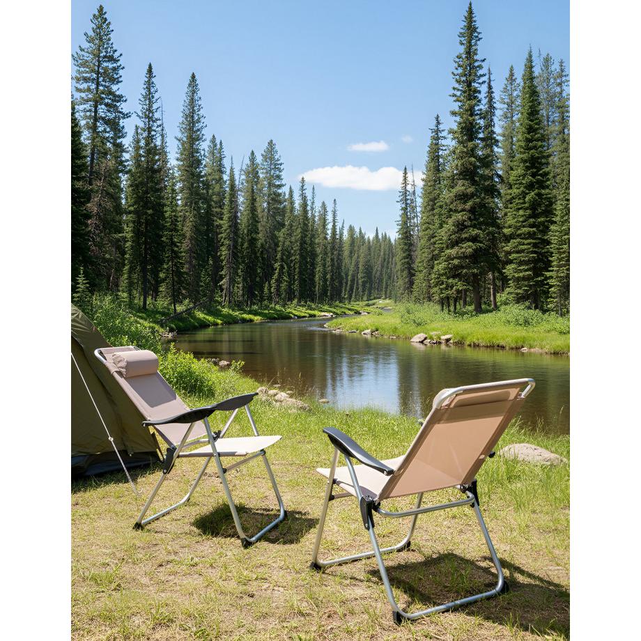 Beliani Gartenstuhl 2er Set aus Aluminium Modern ASINE  