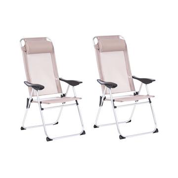 Lot de 2 chaises de jardin en Aluminium Moderne ASINE